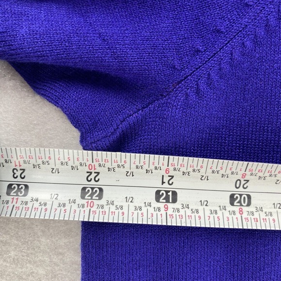 Susan Graver Essentials Sweater Shirt Womens 1X Turtleneck Short Sleeve Purple - Picture 7 of 8